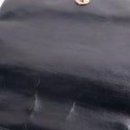 Chanel CC Logo Chain Handbag Quilted Silver Lambskin Black — view 7