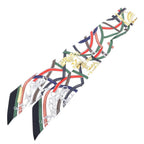 Hermes Twilly Silk Scarf Legendary Harness White