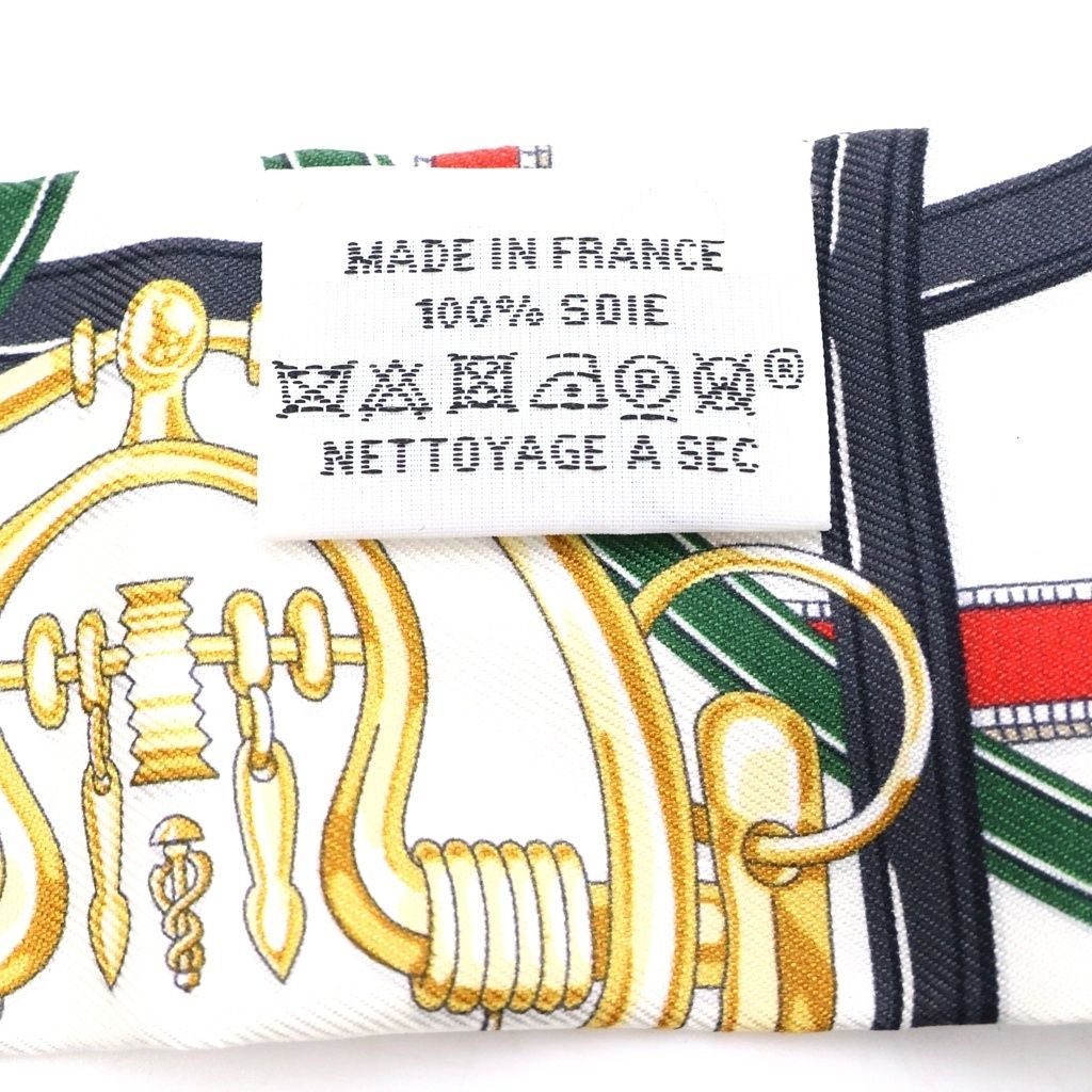 Hermes Twilly Silk Scarf Legendary Harness White — view 5
