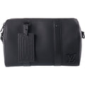 Louis Vuitton Aerogram City Keepall Shoulder Bag Black Calfskin