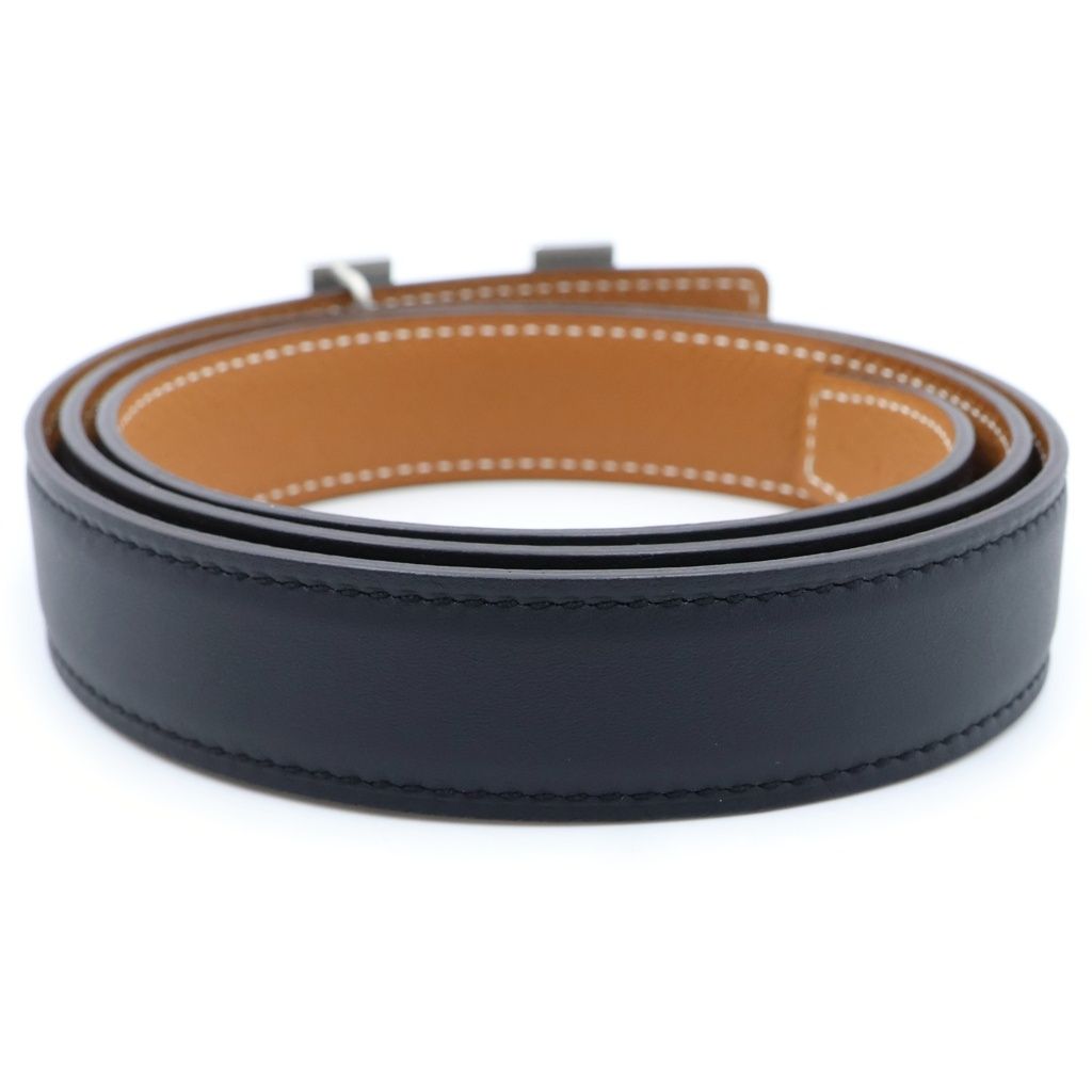 Hermes Constance Leather Belt Silver Black — view 2