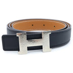Hermes Constance Leather Belt Silver Black