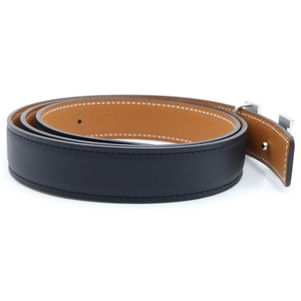Hermes Constance Leather Belt Silver Black — view 3