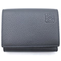 Loewe Anagram Trifold Wallet Bifold Coin Purse Gray Leather
