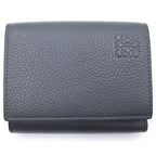 Loewe Anagram Trifold Wallet Bifold Coin Purse Gray Leather