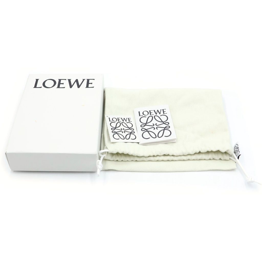 Loewe Anagram Trifold Wallet Bifold Coin Purse Gray Leather — view 6