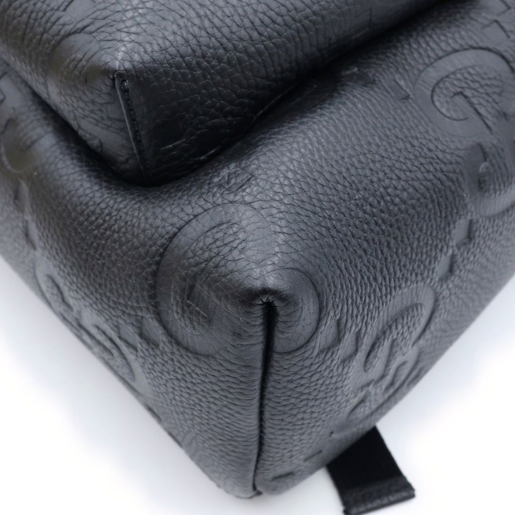 Gucci Jumbo GG Backpack Black Leather Silver — view 5