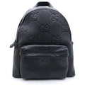 Gucci Jumbo GG Backpack Black Leather Silver