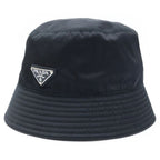Prada Triangle Logo Tessuto Nylon Bucket Hat M Black — view 2