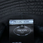Prada Triangle Logo Tessuto Nylon Bucket Hat M Black — view 7