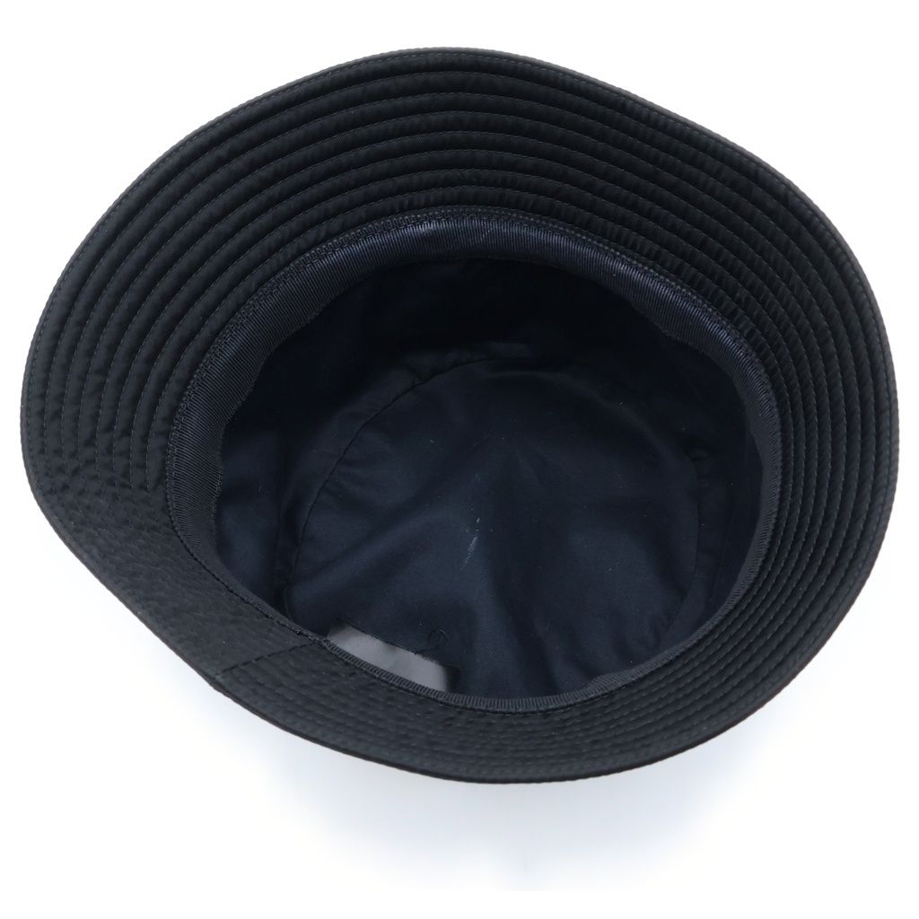 Prada Triangle Logo Tessuto Nylon Bucket Hat M Black — view 5