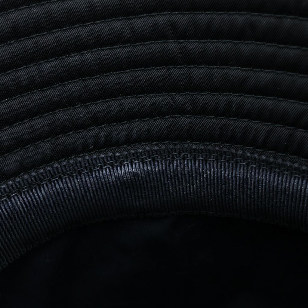 Prada Triangle Logo Tessuto Nylon Bucket Hat M Black — view 6