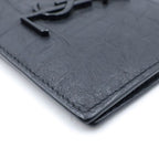 Saint Laurent Paris Front Logo Croco Card Case Black — view 5