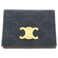 Celine Triomphe Card Case Brown Leather