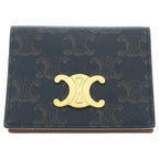 Celine Triomphe Card Case Brown Leather