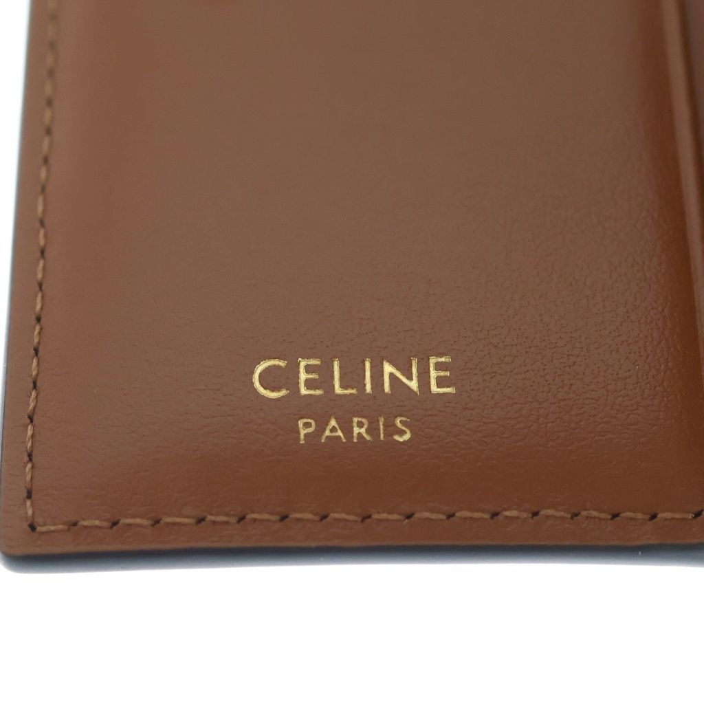 Celine Triomphe Card Case Brown Leather — view 5