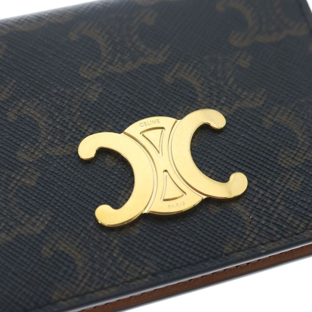 Celine Triomphe Card Case Brown Leather — view 6