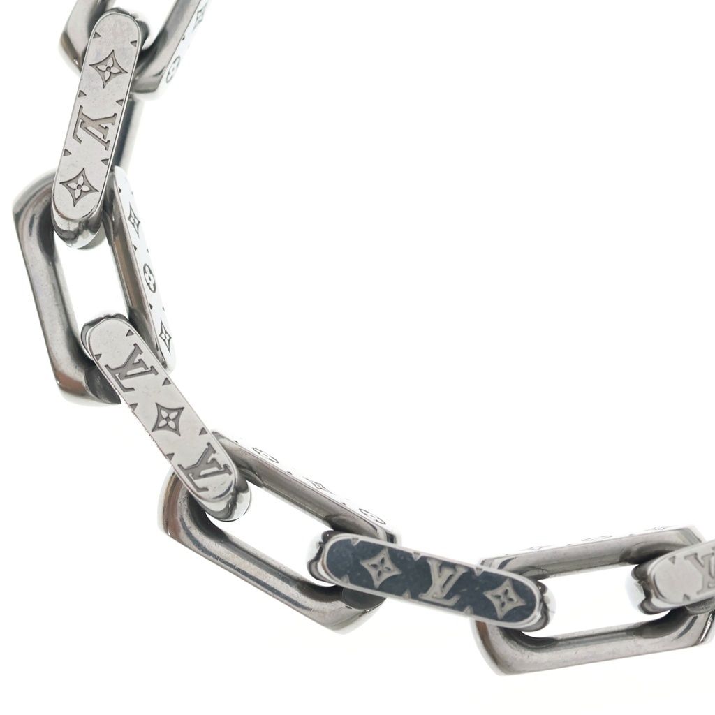 Louis Vuitton Monogram Collier Chain Necklace Silver