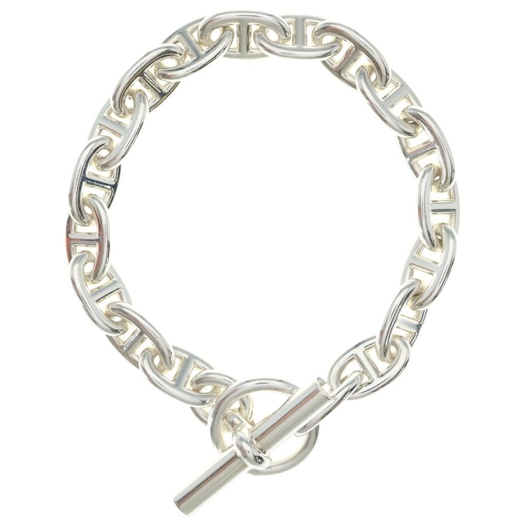 Hermes Chaine D'ancre MM 18 Links Chain Bracelet Silver