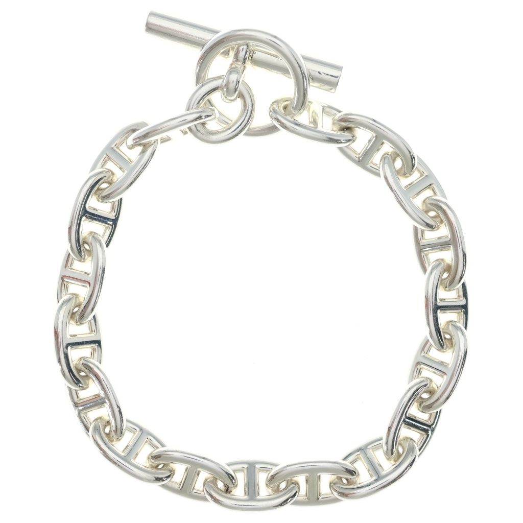 Hermes Chaine D'ancre MM 18 Links Chain Bracelet Silver — view 2