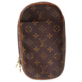 Louis Vuitton Pochette Gange Monogram Leather Shoulder Bag Brown