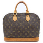 Louis Vuitton Monogram Alma PM Handbag Brown Leather Gold — view 2