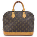 Louis Vuitton Monogram Alma PM Handbag Brown Leather Gold