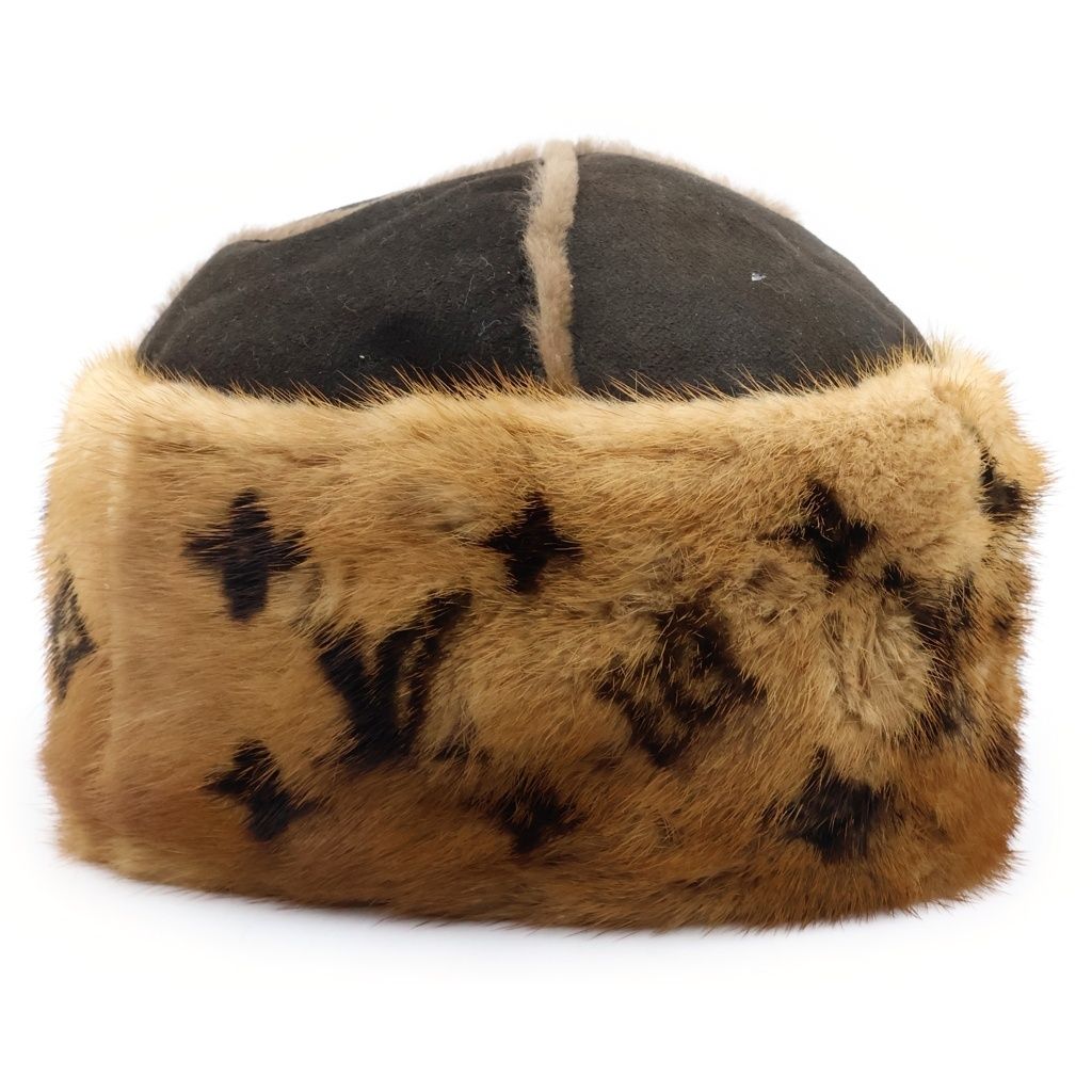 Louis Vuitton Monogram Sac Hat Fur Mink Brown — view 2