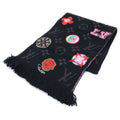 Louis Vuitton Logomania Scarf LV Stories Shawl Wool Silk Black Multicolor