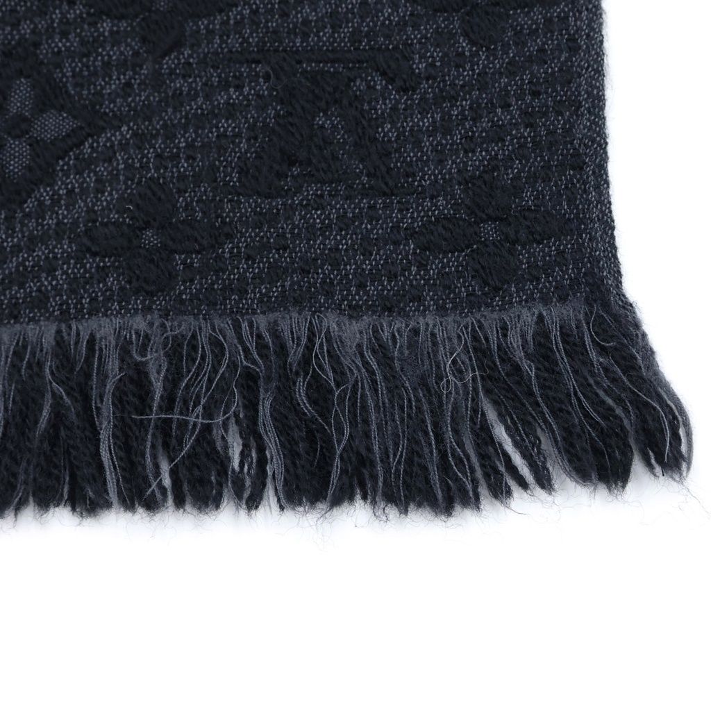 Louis Vuitton Echarpe Monogram Classic Wool Scarf Shawl Black — view 3
