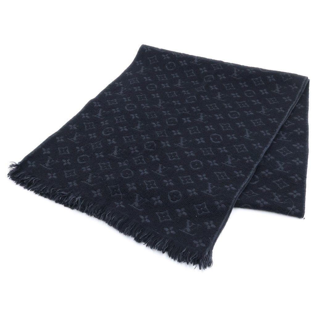 Louis Vuitton Echarpe Monogram Classic Wool Scarf Shawl Black
