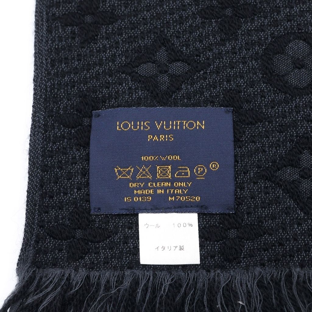 Louis Vuitton Echarpe Monogram Classic Wool Scarf Shawl Black — view 5
