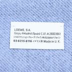 Loewe Anagram Logo Embroidery Wool Fringe Scarf Navy — view 6