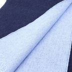 Loewe Anagram Logo Embroidery Wool Fringe Scarf Navy — view 4