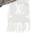 Louis Vuitton Echarpe Reykjavik Fur Gray Perlee Scarf Shawl Monogram Cashmere — view 2
