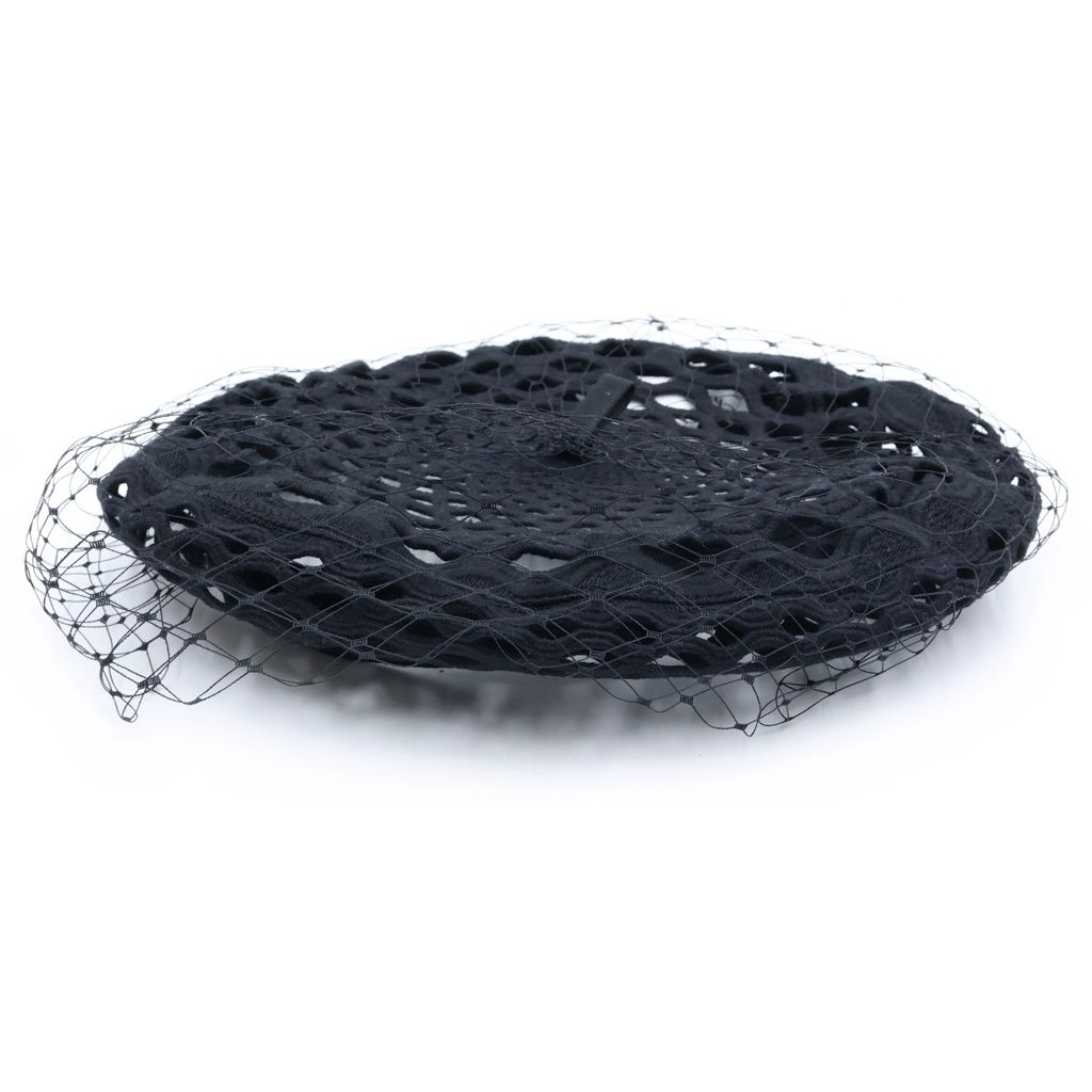 Dior Mesh Beret Hat Black