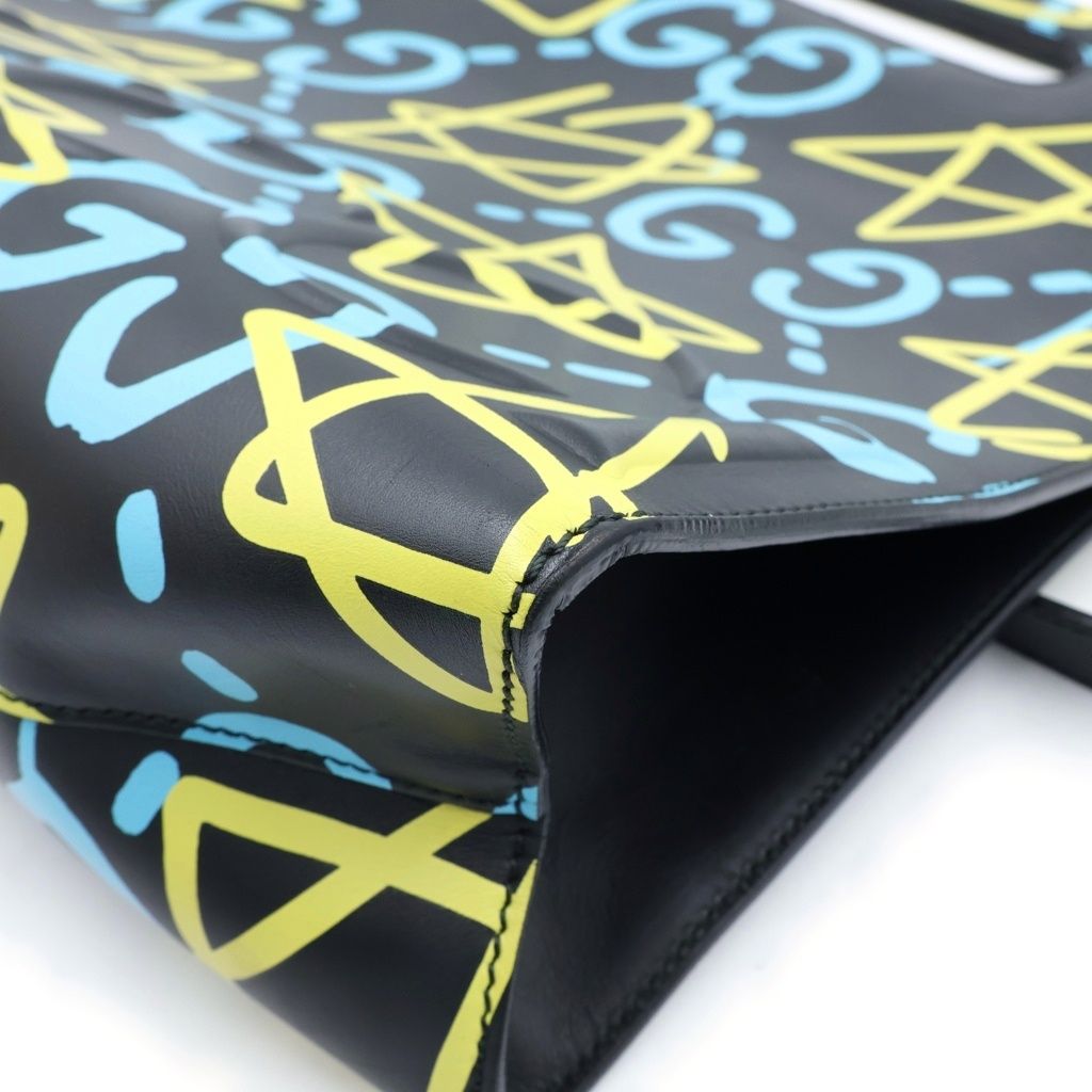 Gucci Ghost Print Star 2-Way Shoulder Handbag Leather Black — view 5