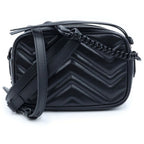Gucci GG Marmont Mini Shoulder Bag Chain Leather Black — view 2