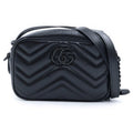 Gucci GG Marmont Mini Shoulder Bag Chain Leather Black