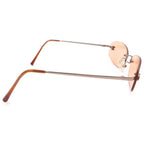 Chanel CC Logo Rimless Sunglasses Eyewear Model Orange — view 3