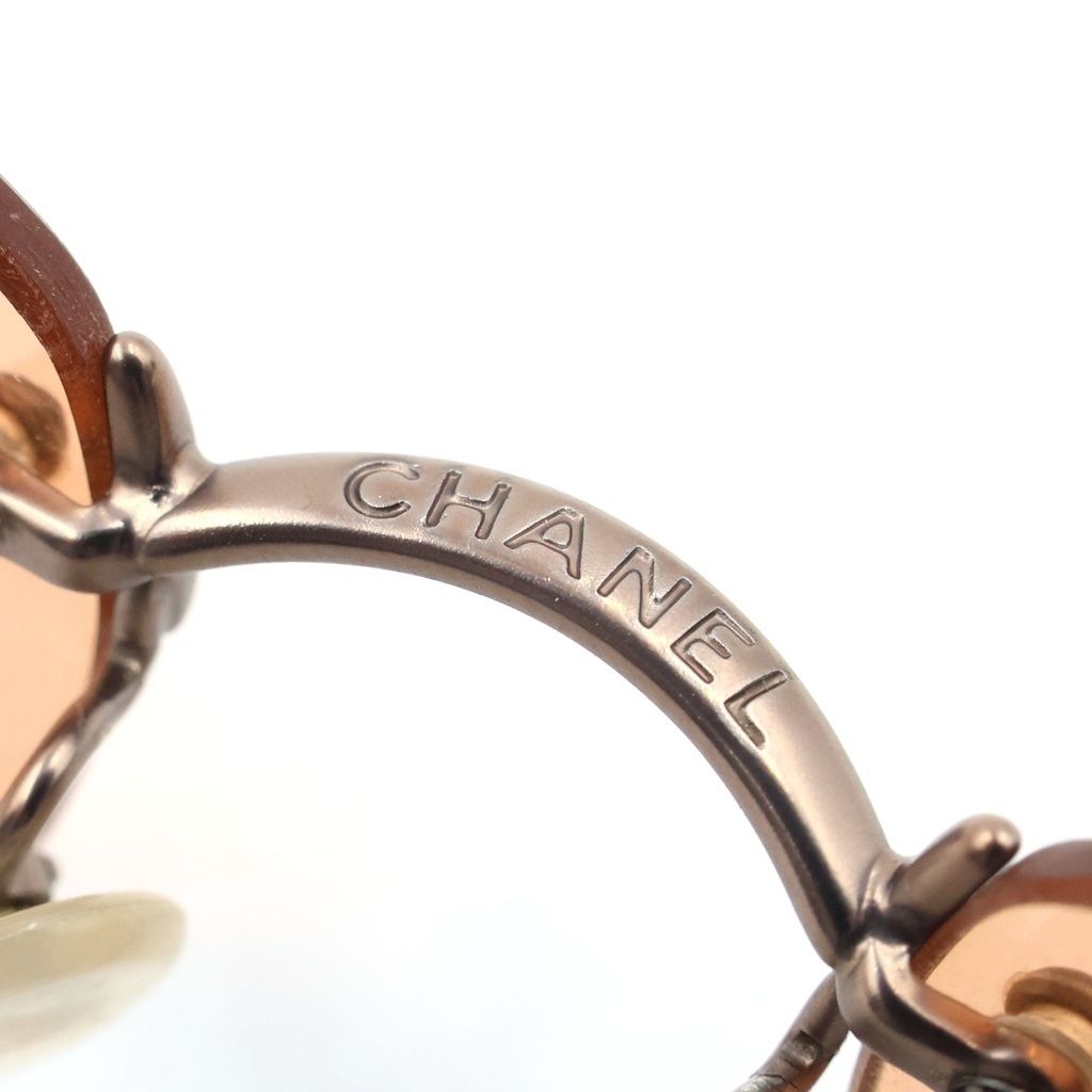 Chanel CC Logo Rimless Sunglasses Eyewear Model Orange — view 6