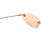 Chanel CC Logo Rimless Sunglasses Eyewear Model Orange — view 4