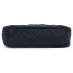 Prada Triangle Logo Tessuto Nylon 2-Way Quilted Chain Shoulder Bag Black — view 4