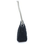 Prada Triangle Logo Tessuto Nylon 2-Way Quilted Chain Shoulder Bag Black — view 3