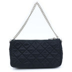 Prada Triangle Logo Tessuto Nylon 2-Way Quilted Chain Shoulder Bag Black — view 2