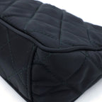 Prada Triangle Logo Tessuto Nylon 2-Way Quilted Chain Shoulder Bag Black — view 5