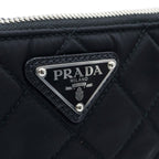 Prada Triangle Logo Tessuto Nylon 2-Way Quilted Chain Shoulder Bag Black — view 7
