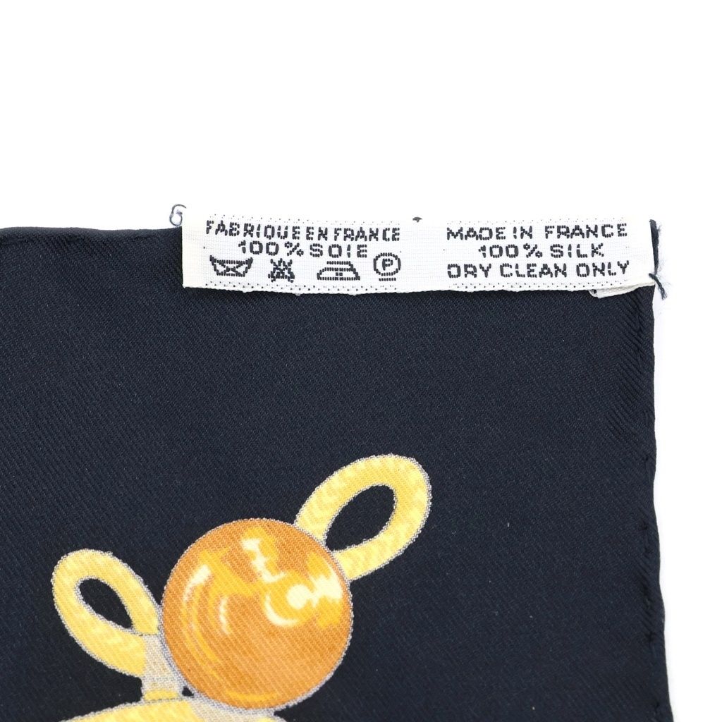 Hermes Carre 90 Brandenburg Ornament Silk Scarf Black — view 6