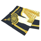 Hermes Carre 90 Brandenburg Ornament Silk Scarf Black