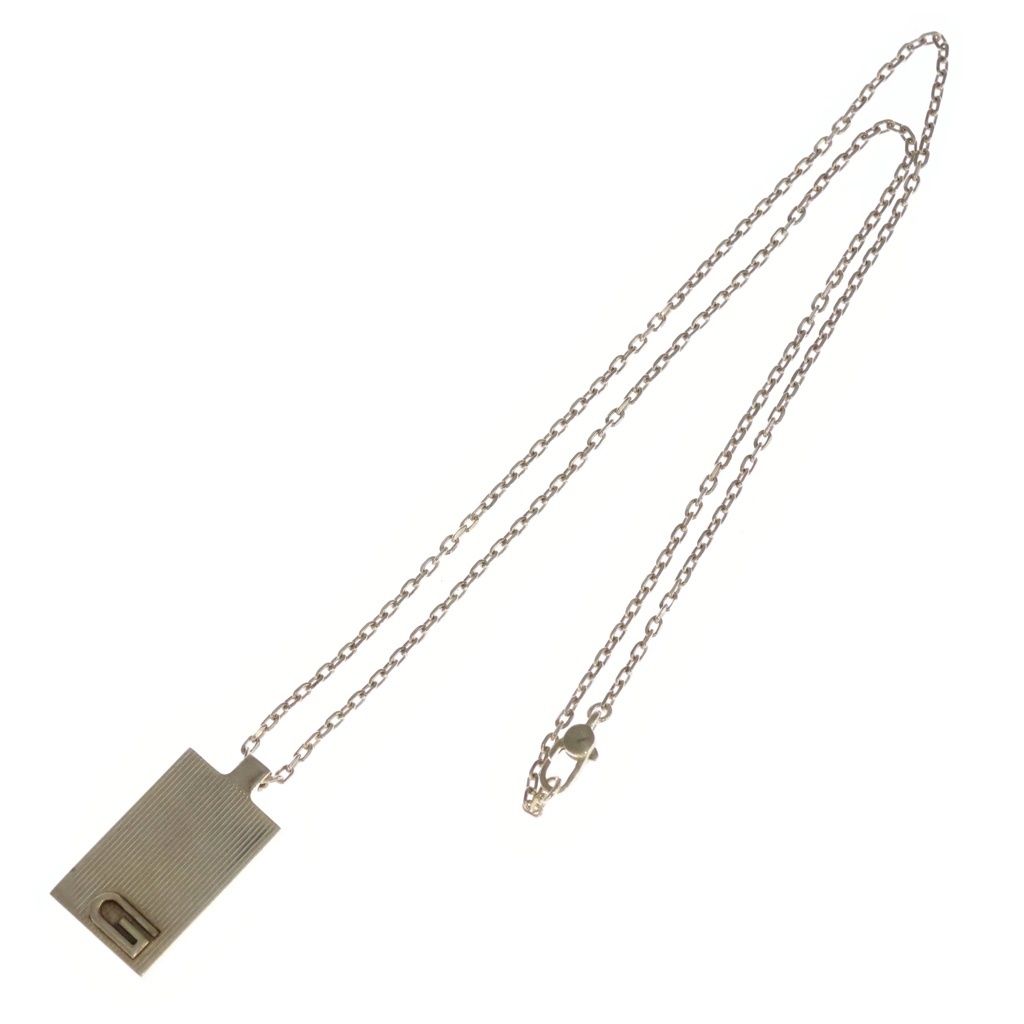 Gucci G Logo Plate Pendant Chain Silver Necklace — view 2